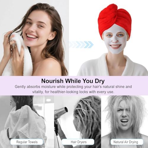 Microfiber Hair Drying Towel Wrap,Hair Turbans Towel for Wet Hair - Image 6