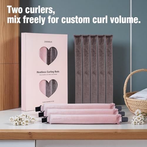Heatless Curls Overnight Rods Set – 8PCS Flexible Heatless Curling Rods for Long & Short Hair, Soft No Heat Hair Curler Blowout Styling Tools for Loose Waves or Tight Curls - Image 7