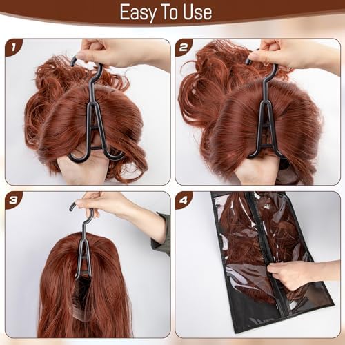 6 Pcs Hair Extension Holder, Black, 23.5 in - Image 2
