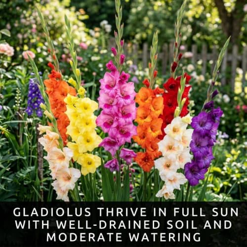 10 Gladiolus Bulbs, Mixed Colors - Sword Lily, Easy to Grow Perennial Garden or Container Flowers - Image 2