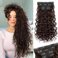 Vigorous Curly Clip In Hair Extensions,4PCS 20 inch Thick Curly Hair Extensions Lace Weft Clip Ins Invisible Natural Synthetic Hairpieces for Women,Dark Brown(6#) by Vigorous