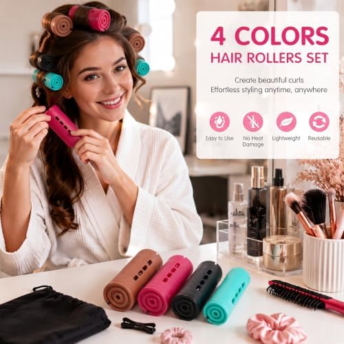 WILLBOND 24 Pcs Large Perm Rods Plastic Hair Rollers, Multicolor, Mixed - Image 5