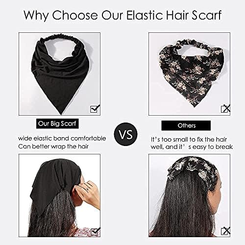Vercret Hair Scarf Headband for Women,Boho Bandana Pretied Elastic Kerchief - Image 3