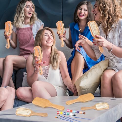 Meanplan 16 Set DIY Wooden Hairbrush to Painting Kit Bulk, Square - Image 4