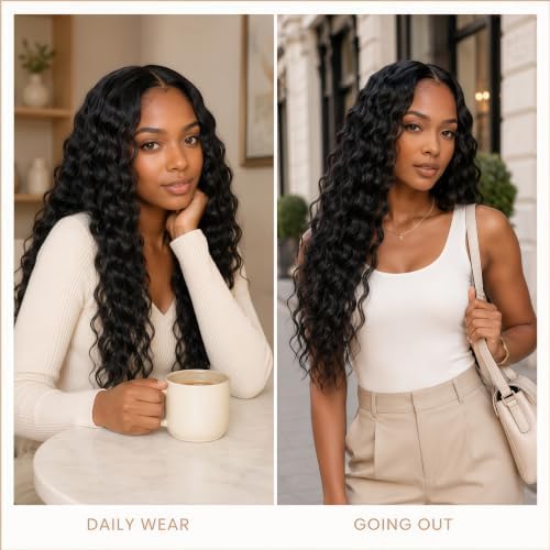 Human Braiding Hair for Boho Braids 24inch Curly Wave Bulk Bundles 1B - Image 5