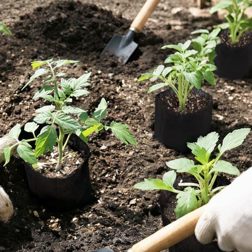 50PCS Deep Nursery Grow Bags, Black Plant Grow Bag for Starting Rooted Plants Vegetable, Flower, Seedling Tree Seedling Pots, 10" H Before Loading Soil - Image 6