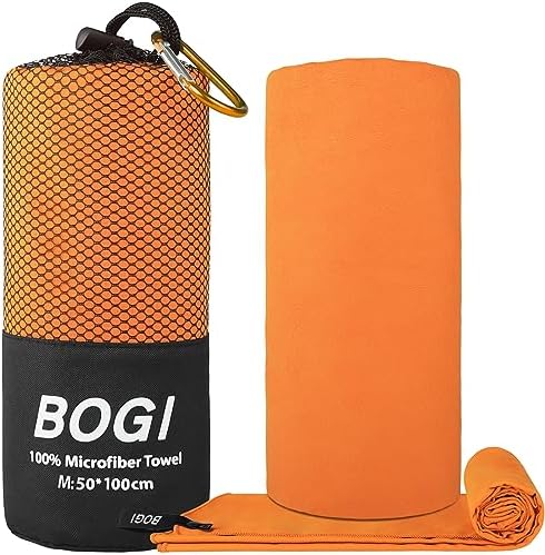 BOGI Microfiber Travel Sports Towel-Quick Dry Towel,Soft Lightweight Microfiber Camping Towel Absorbent Compact Travel Towel for Camping Gym Beach Bath Yoga Swimming Backpacking (M:40''x20''-Orange) - Image 2
