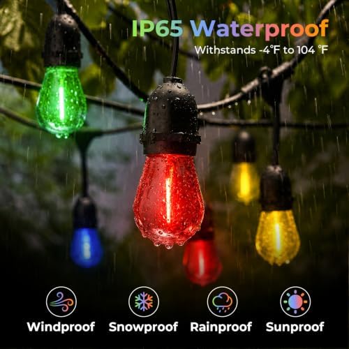 GvvooHome Colored Light Bulbs 48 Pack, S14 Bulbs for Outdoor String Lights - Image 4