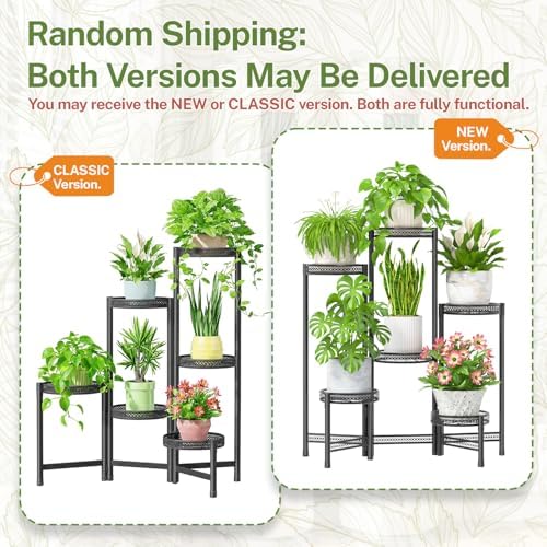iDavosic.ly Plant Stand Indoor Outdoor, 6 Tier Iron Corner Shelf, Black - Image 2