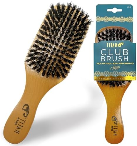 Titan Club Wave Brush for Men - 100% Natural Boar Bristles, Durable Wooden Handle, Smoothing Brush for All Hair Types, Restores Shine and Waves - Image 5