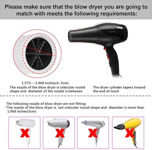 Universal Collapsible Hair Dryer Diffuser Attachment-Foldable Portable Travel and Easy Storage Fit Most Hair Dryers with Nozzle Diameter D-1.575Inch to 1.968 Inch (4-5cm)- Gray - Image 4