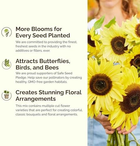 Eden Brothers Ole Yeller Wildflower Mixed Seeds for Planting, 5 lb, 2,400,000+ Seeds with African Marigold, Sunflower | Attracts Pollinators, Plant in Spring or Fall, Zones 3, 4, 5, 6, 7, 8, 9, 10 - Image 4