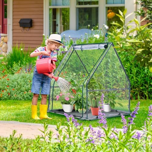 Mini Greenhouse for Indoor Outdoor: Ohuhu Portable Green House with Waterproof Pad for Small Plants Nursery Germination, 36"x36"x42" Light Duty Cover Tent Humidity Dome Seedling Accessory - Image 2