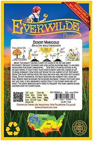 1000 Desert Marigold Native Wildflower Seeds - Gold Vault Seed Packet - Image 2