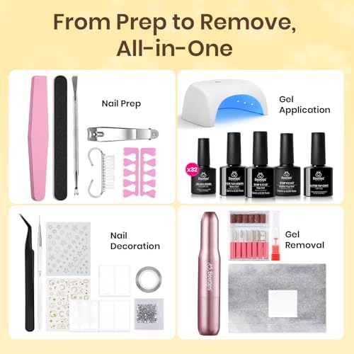 Beetles LuliCore Polka Gel Nail Kit with Nail Drill - 32 Color Fall Nails - Image 2
