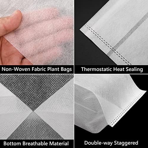 GREANER 100pcs Biodegradable Nursery Bags, 9 x 9inch Seed Planting Bags, Planting Seed Starting Pots Pouches, Standable Pouch for Potato, Flower, Tomato Plant Starts - Image 4