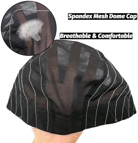 Wig Cap with Guideline Map for Wig Making, Stretchable Mesh Dome Caps with 1 Elastic Band and 4 Combs for Beginners Sewing Wig (Medium: 21"-22", 2 * 6 Closure) - Image 3