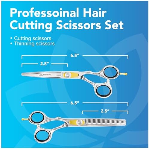 Equinox Professional Razor Edge Hair Cutting/Thinning Scissor Set/2, 6.5" - Image 3