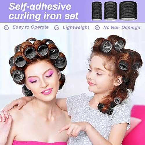Self Grip Hair Rollers and Curlers Set - 24 Pieces with 3 Sizes (4 Jumbo, 4 Large, 4 Medium) and 12 Clips for Long, Short, Thick, Fine Hair Styling - Image 5
