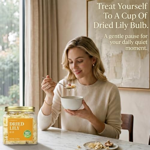 CHADUO Dried Lily Bulbs No Additives & Sulfur Free Natural Herbal Tea 7.05oz/200g Edible Dried Lilies Flowers Bulbs Bai He Dried Lily Bulb for Tea,Cooking,Porridge 百合干 龙牙百合 银耳莲子羹原料 - Image 5