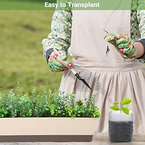 GREANER 200 PCS Nursery Grow Bags, 7.8x8.6 inch Fabric Seedling Plant Grow Bags, Vegetables Fabric Plant Pots for Gardening Seed Starts - White - Image 5