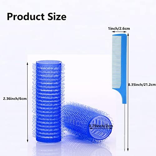 18PCS Self Grip Small Hair Curlers Heatless Roller Hair Curlers Pro Salon Hairdressing Curler DIY Curly Hairstyle Hair Rollers Tools Rat Tail Comb for Women Medium Short Hair(0.8 x 2.4 Inch) - Image 3