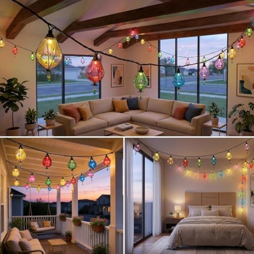 2 Packs Outdoor String Lights, 10FT Multicolor Patio String Lights Plug-in - Image 6