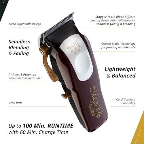 Wahl Professional 5 Star Magic Clip Cordless Clipper, Stagger-Tooth Blade - Image 3