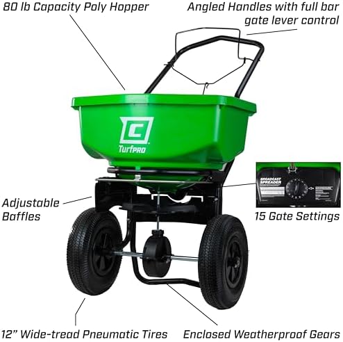 CHAPIN 89200A TurfPro 80 lb All-Season Lawn Spreader, Seed and Fertilizer - Image 3