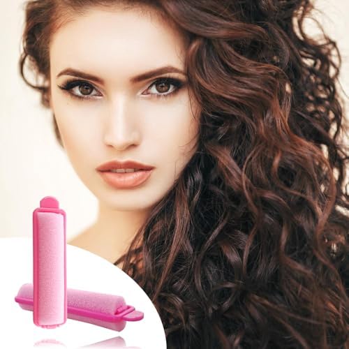 44 Pcs 0.59 Inch Foam Hair Roller Set with Rat Tail Combs, Pink - Image 2