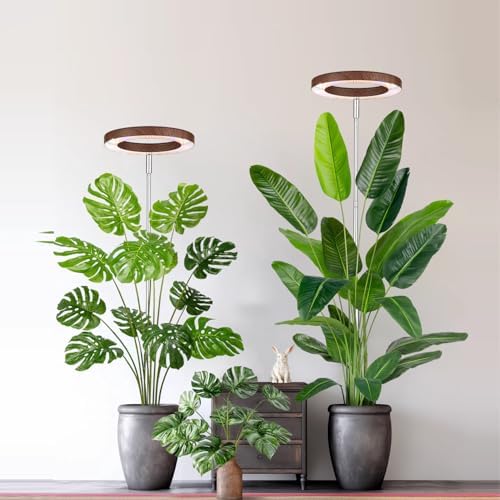 Plant Grow Light, LED Growing Light Full Spectrum for Indoor Plants,Aluminum Walnut Wood Grain Plant Lights,Height Adjustable, Automatic Timer, 5V Low Safe Voltage,Idea for Large Plant Light， - Image 6