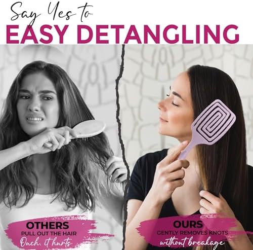 Fiora Naturals Detangler Brush for Wet and Dry Hair, Soft Detangling Brush - Image 5
