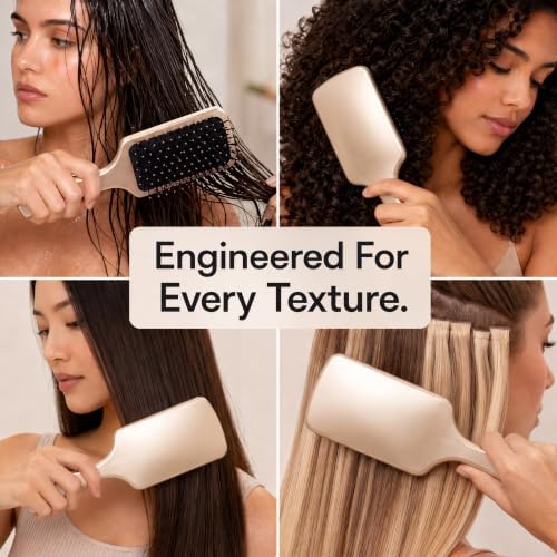 Earth & I Premium Rosegold Hairbrush - Wet & Dry Detangling Paddle Brush - Image 5