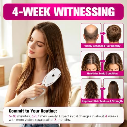 Electric Scalp Massager Hair Brush with Oil Applicator Red Light Therapy - Image 4