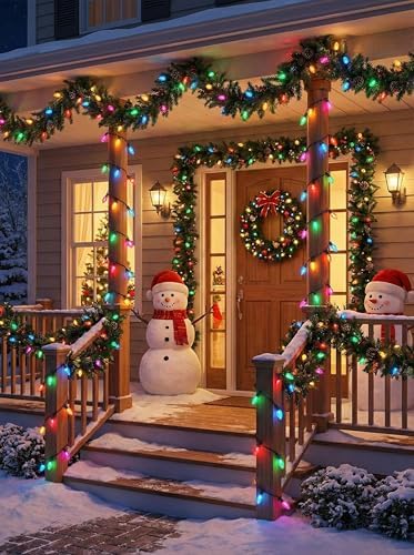 C9 Christmas Pathway Lights Outdoor, 38 Ft 25 LED Multicolor C9 Christmas Lights, Connectable Outdoor Waterproof Walkway Markers Light for Driveway Yard Garden Lawn Xmas Decorations - Image 5