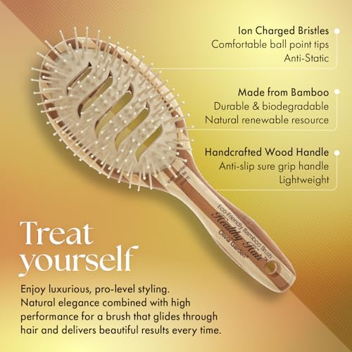 Olivia Garden Healthy Hair Eco-Friendly Bamboo Ionic Paddle Hair Brush - Image 3