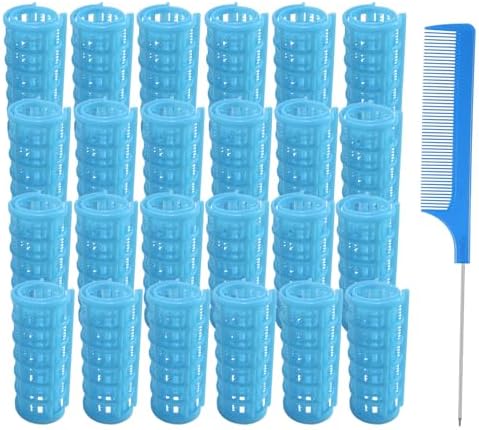 24PCS Plastic Snap-On Self-Grip Heatless Hair Curlers Set, 2.0cm/0.8in - Hairstyling Tools for DIY or Salon by MOODKEYbrand