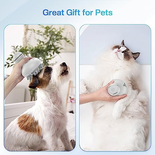 COMFIER Electric Scalp Head Massager with 4 Soft Silicone Massage Heads, Portable Hair Massager for Hair Growth, Relieve Stress, Head Scratcher for Deep Relaxation, Dog Cat Massager, Gray - Image 5