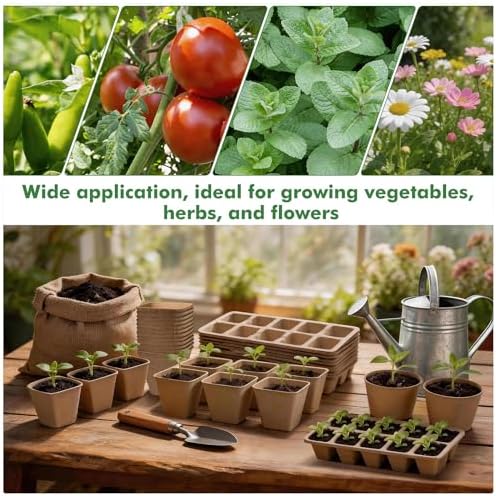 3.15 Inch Peat Pots 60 Pack, Square Seed Starting Pots with Plant Labels - Image 5