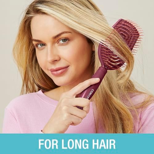 Conair Hair Brush, Scalp Care Detangling, Dual Flex Bristles, Red - Image 4
