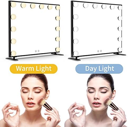 Nitin Hollywood Vanity Mirror with Lights, Black Lighted Makeup Mirror with 14 Bulbs, Tabletop or Wall Mounted Vanity Mirror for Bedroom Dressing Room (Black) - Image 7