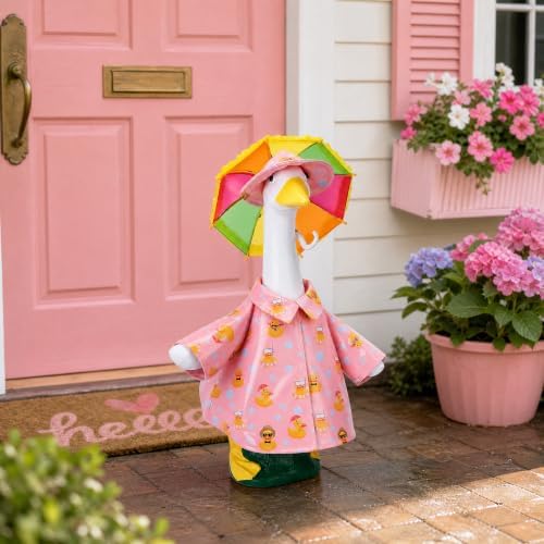 3 Pcs Raincoat Porch Goose Outfits, 23" Lawn Goose Statue Costume Cloth - Image 6