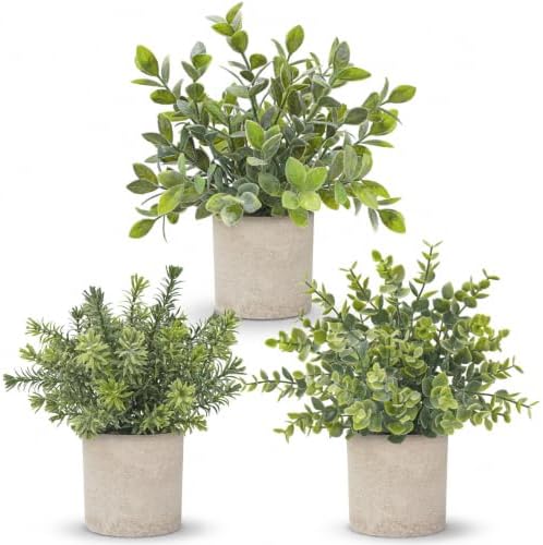 Der Rose 3 Pack Fake Plants Artificial Plants for Office Bathroom Decor by DerRose