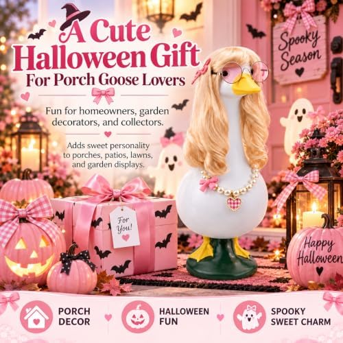 5PCS Porch Goose Outfits Blonde Goose Wig Set for 17 & 23 Inch Goose Statue - Image 6