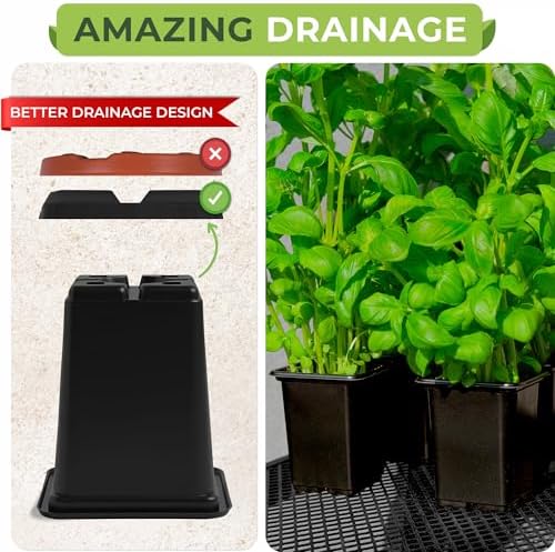CARPATHEN Nursery Pots for Plants with Drainage Holes, 2.4 inch, 64 Pack - Image 4