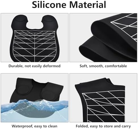 Waterproof Silicone Hair Cutting Guide Collar with Guidelines, Black - Image 3