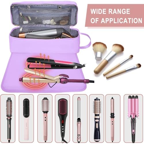 Hair Tools Travel Bag with Heat Resistant Mat Hair Styling Accessories Storage Case for Hair Dryer Flat Iron Straightener Curling Iron Haircare Accessories Travel Essentials for Women - Image 6