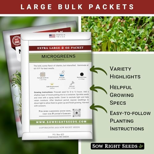Sow Right Seeds - 2000 Cilantro Microgreen Seed for Growing Bulk Jumbo Pack - Image 2
