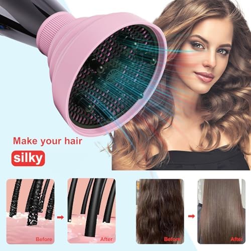Universal Collapsible Hair Dryer Diffuser Attachment-Foldable Portable Travel and Easy Storage Hair Diffuser Fit Most Hair Dryers with Nozzle Diameter D-1.575Inch to 1.968 Inch (4-5cm)- Pink - Image 7
