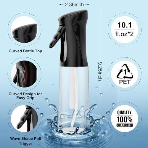 Continuous Spray Bottle for Hair (10.1oz/300ml) 2 Pack Home Essentials - Image 2